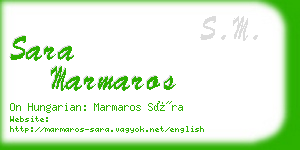 sara marmaros business card